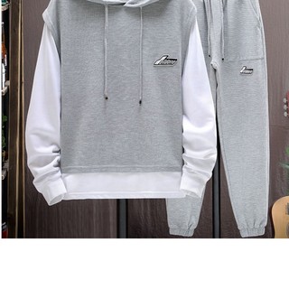 (2hand) Bộ Nỉ Nam Thu Đông Áo Hoodie Kiểu Dáng Gile Phối Tay Dài Kèm Quần Jogger Thời Trang Yodi QA NAM 130