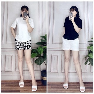 Quần Short Kaki Thun Nữ Basic Trơn Co Dãn Thời Trang Nhiều Màu