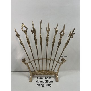 Bộ bát bửu đồng, bộ binh khí cao 26cm và cao 35cm bằng đồng