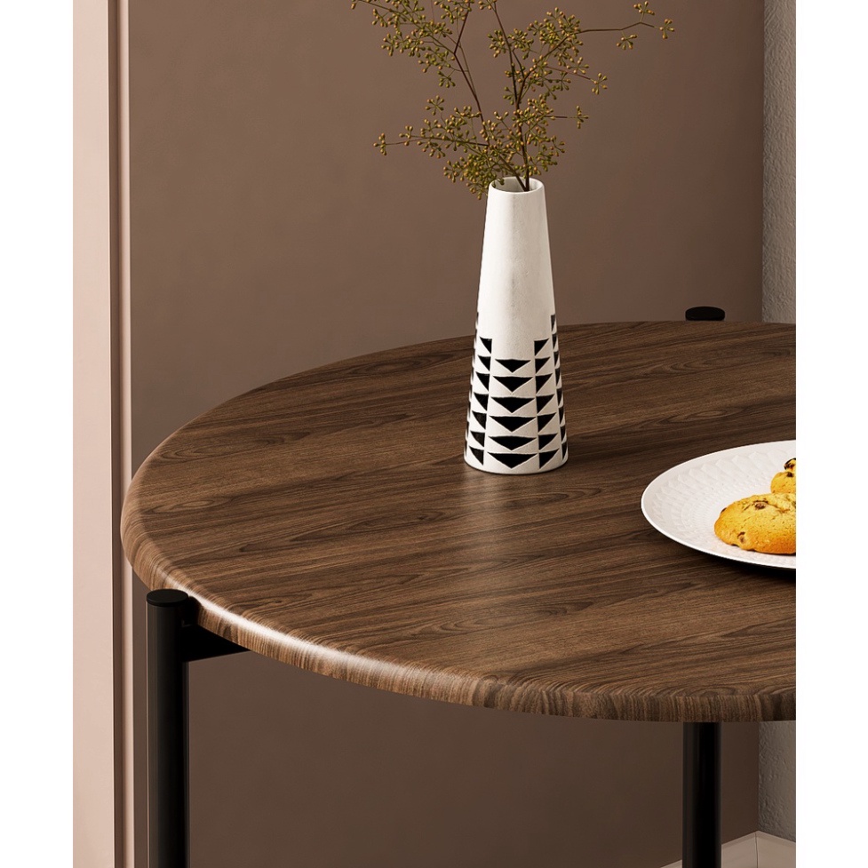 Bàn trà Sofa hình tròn 2 tầng chân thép sơn tĩnh điện hiện đại - GM86