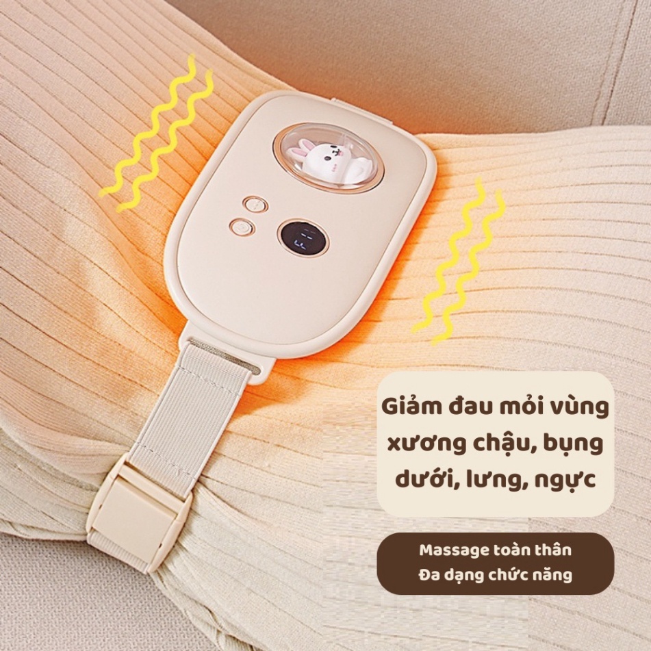 Máy Massage sưởi ấm Bụng Đai Đeo đỡ đau Bụng Kinh Nguyệt, sưởi ấm Tử Cung Cho con gái Đến Kì, món quà teen girls FERADO