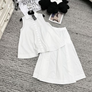 Set váy cổ sơ mi sát nách LB
