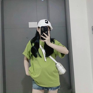 Áo phông cotton trơn tay lỡ dáng basic