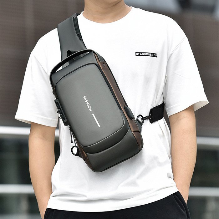 ( TẶNG BÌNH NƯỚC)Túi đeo chéo,Túi đeo vai chống nước, chống trộm, tích hợp cổng sạc USB