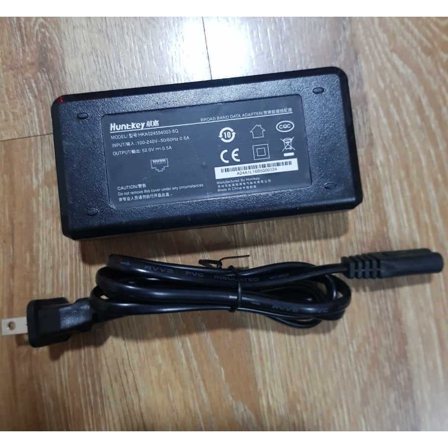 Nguồn PoE Huntkey 54V 0.28A, 1 cổng LAN + 1 PoE Huntkey dành cho camera POE thiết bị wifi POE