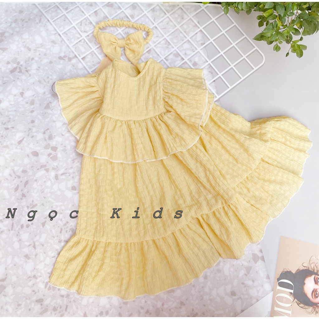 Váy xòe công chúa cho bé gái,Váy bé gái babydoll chất liệu xốp tơ cao cấp cho bé size 7-20kg