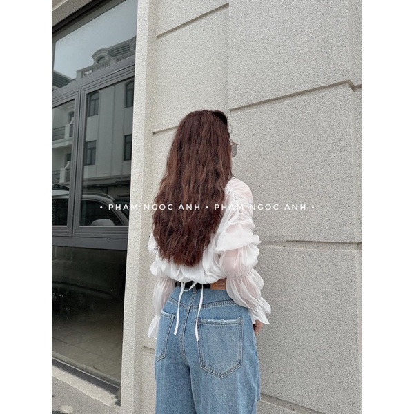 Quần jean  Baggy rách xanh nhạt