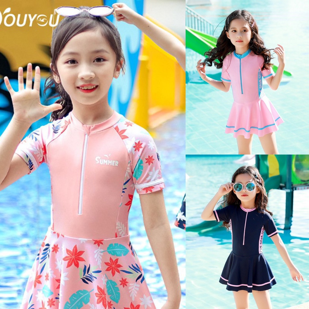 (Hàng QCCC loại I) Bikini đồ bơi cho bé gái size nhỡ đến đại 4-10 tuổi váy xòe kèm quần cực xinh