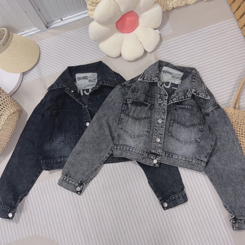 ÁO KHOÁC JEAN CROPTOP CHỮ XINH Ạ