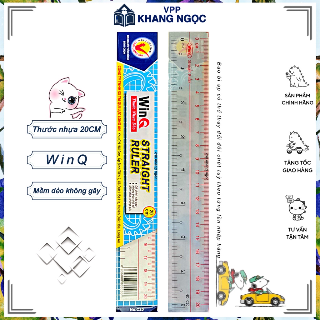 Thước Kẻ 20cm - Thước Dẻo WinQ