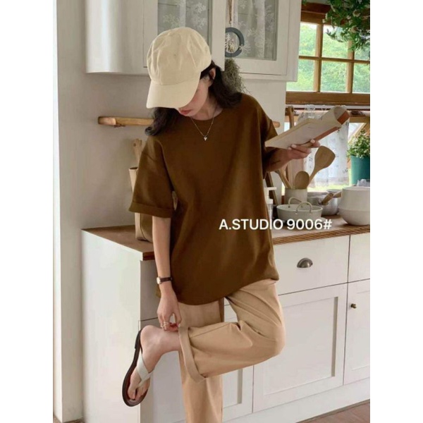 Áo thun trơn cổ tròn hàng QC