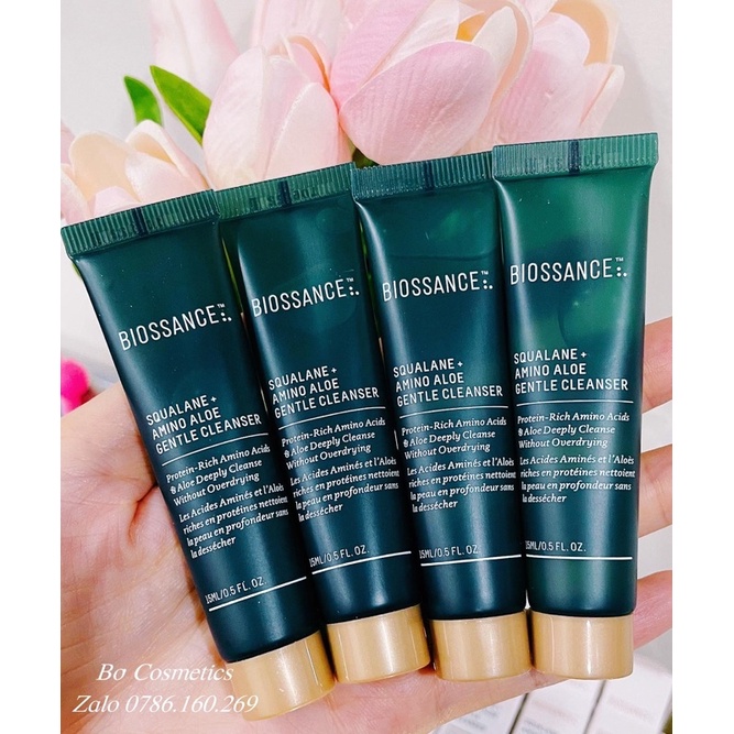 Sữa rửa mặt chống oxy hóa Biossance Squalane + Amino Aloe Gentle Cleanser