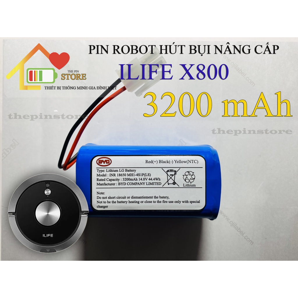 PIN ROBOT HÚT BỤI ILIFE X800  BẢO HÀNH 9 THÁNG