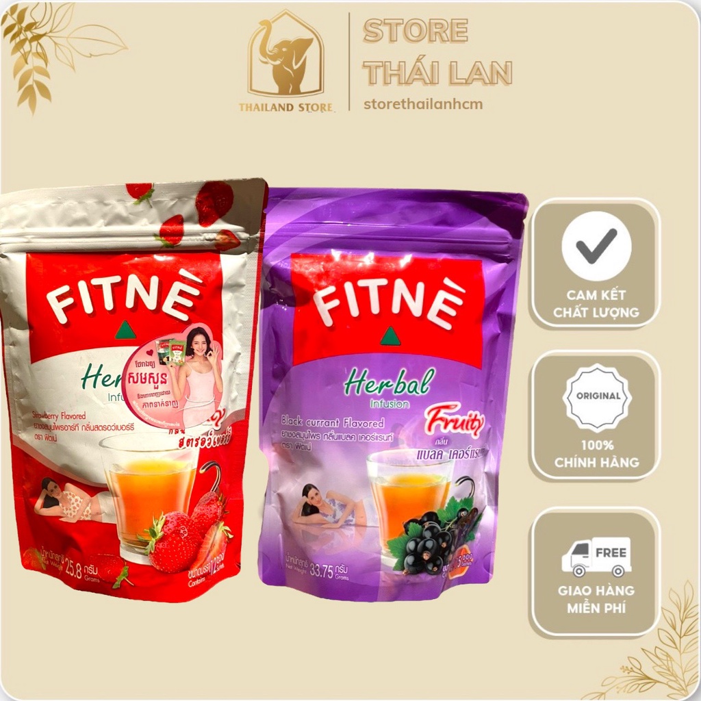 [CHÍNH HÃNG] Trà Túi Lọc FITNE HƯƠNG TRÁI CÂY  [Nho - Dâu] Thái Lan - Thanh lọc cơ thể