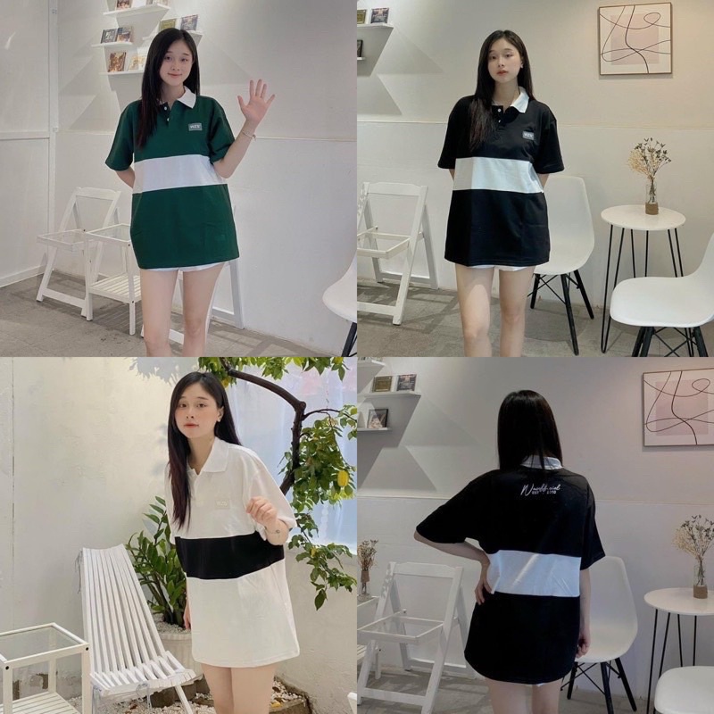Áo polo WZS phối ngang cổ trắng in trước sau mẫu hot 2023