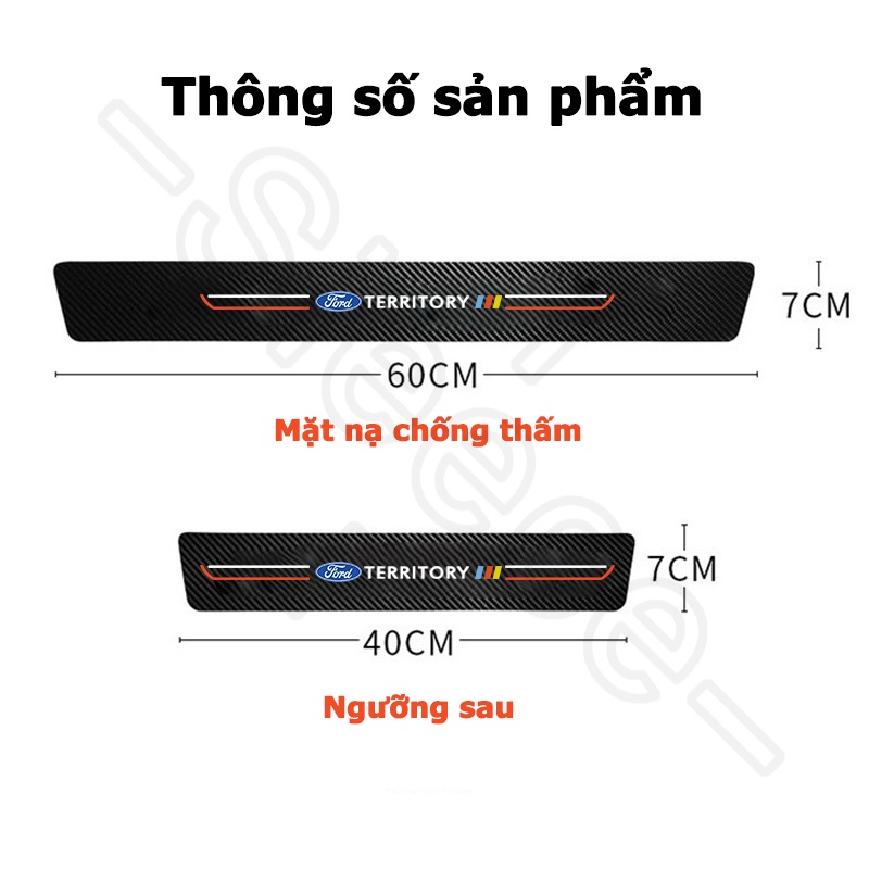 Sieece Cho Ford Territory Miếng Dán Tay Nắm Cửa Ô Tô Chống Xước Trầy Xe Hơi Sợi Carbont Miếng Dán Hõm Cửa Ô Tô Dán Xe Trang Trí ô Tô