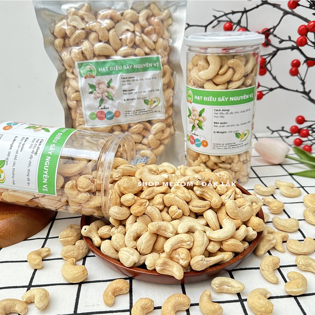 HẠT ĐIỀU SẤY NGUYÊN VỊ KHÔNG MUỐI THƠM GIÒN (CÓ TỈ LỆ BỂ)