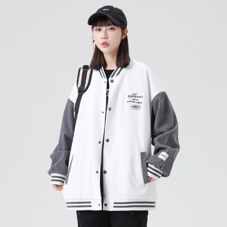 Áo khoác Bomber nỉ giới tính , áo khóa ngoài nỉ nhung tăm Form rộng phong thái korea cực nóng 2023_F04 | BigBuy360 - bigbuy360.vn