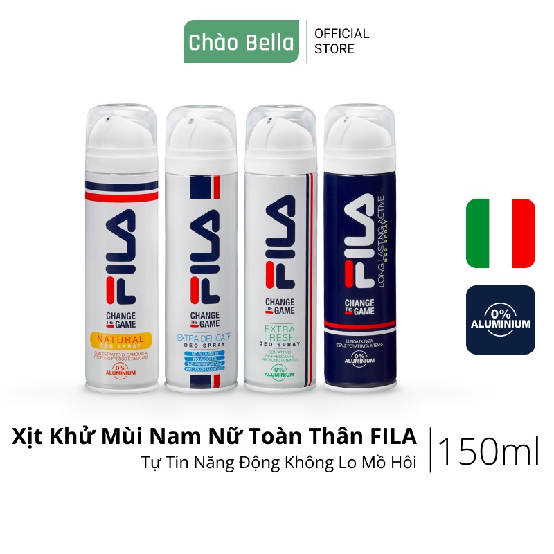 Xịt Khử Mùi Nam Nữ Toàn Thân FILA | Khử Mùi Cơ Thể - Giảm Tiết Mồ Hôi - Thơm Mát Cả Ngày Dài (150ml)