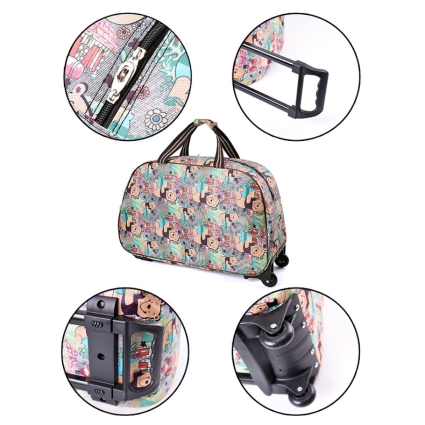 Túi xách du lịch, túi kéo du lịch có bánh xe 24inch chất liệu vải dù chống thấm nước cao cấp với nhiều màu sắc TT006