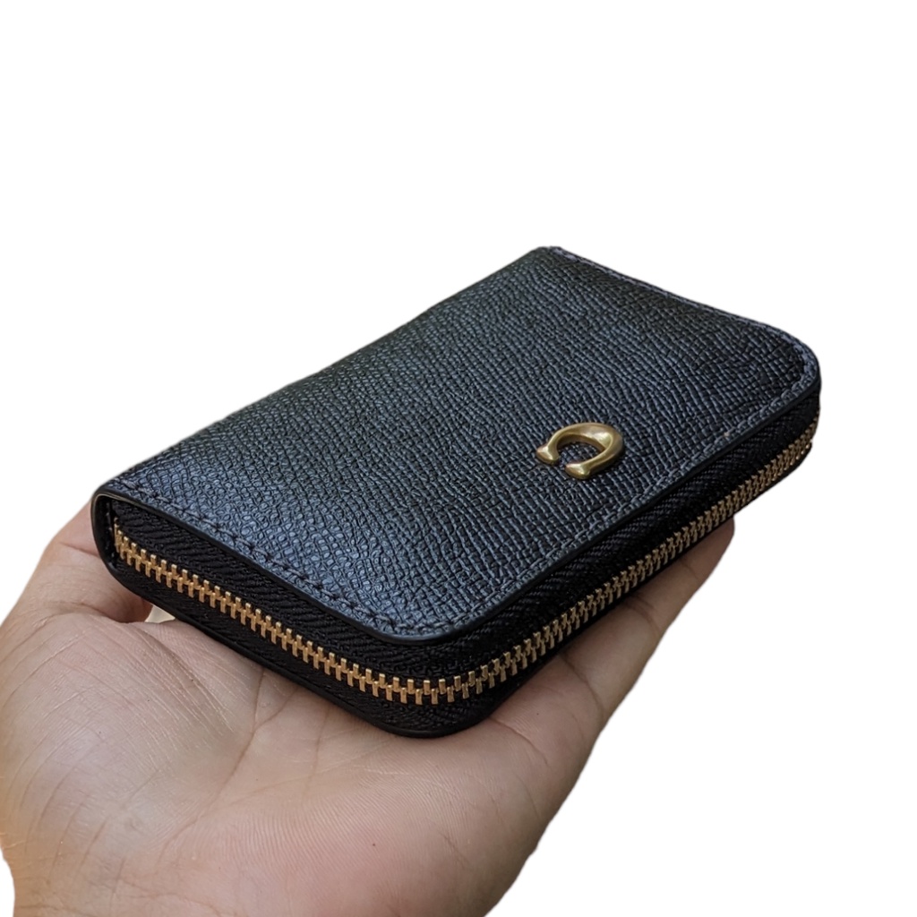 COACH SMALL ZIP AROUND CARD CASE WALLET Coach C6723 đen