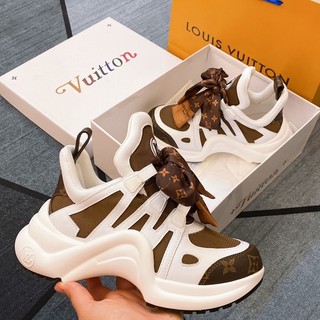 GIÀY LV WHITE BROWN LAI AU SC [ Full Box + Free Ship ]