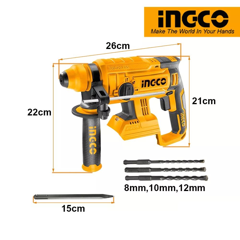 MÁY KHOAN ĐỤC BÊ TÔNG 20V INGCO CRHLI2201 CRHLI202287