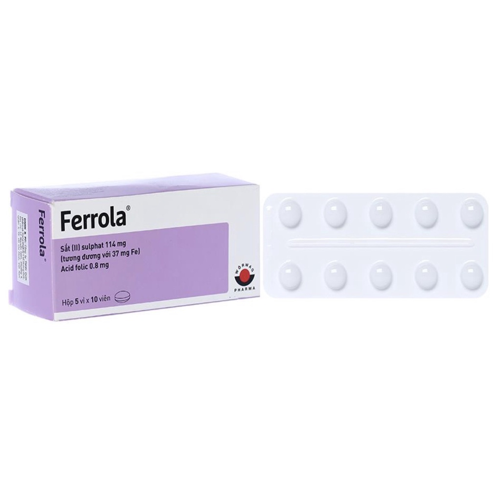 Ferrola bổ sung sắt, acid folic cho người thiếu máu thiếu sắt, phụ nữ có thai và cho con bú
