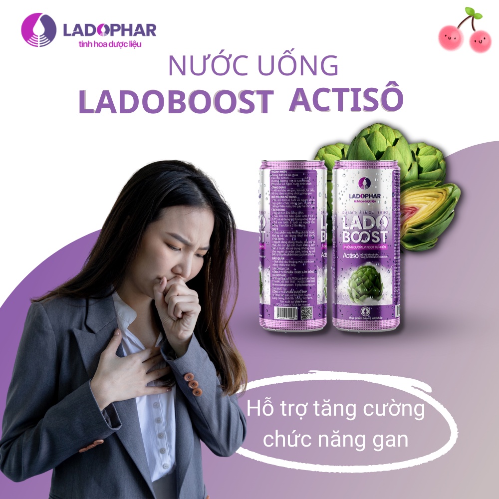 Nước uống tăng cường sức khỏe Lado Boost Actiso Ladopharma (C/240ml)