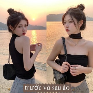 Áo Ống Croptop Phối Cổ Choker Sexy