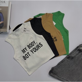 Áo Croptop nữ ba lỗ in chữ Chất thun borip dày dặn kiểu dáng sexy thời trang nữ