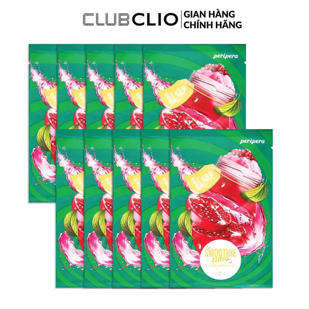 Combo 10 Mặt Nạ Dưỡng Da Từ Trái Cây Peripera Smoothie Time Lime Mask Sheet 20G
