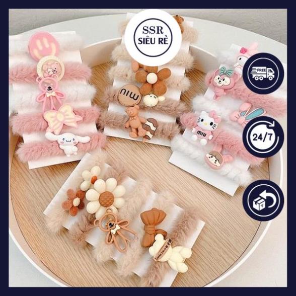 Set 5 Cột Tóc Lông Nhiều Hình Cho Bé ssr