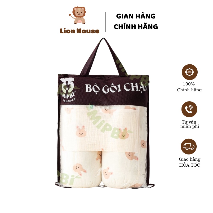 Bộ gối chặn bông xô nhăn Mipbi cho bé tiện lợi