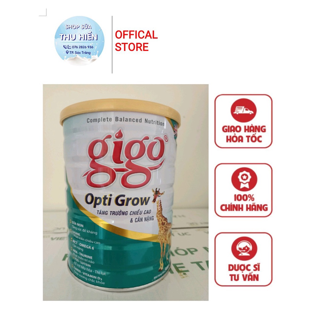 Sữa gigo opti grow 900g tăng trưởng chiều cao và cân nặng cho trẻ