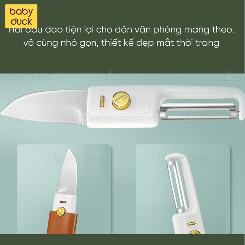 Dao gọt hai đầu có nắp tiện lợi cho dân văn phòng, dao nạo hoa quả, dao gọt hoa quả