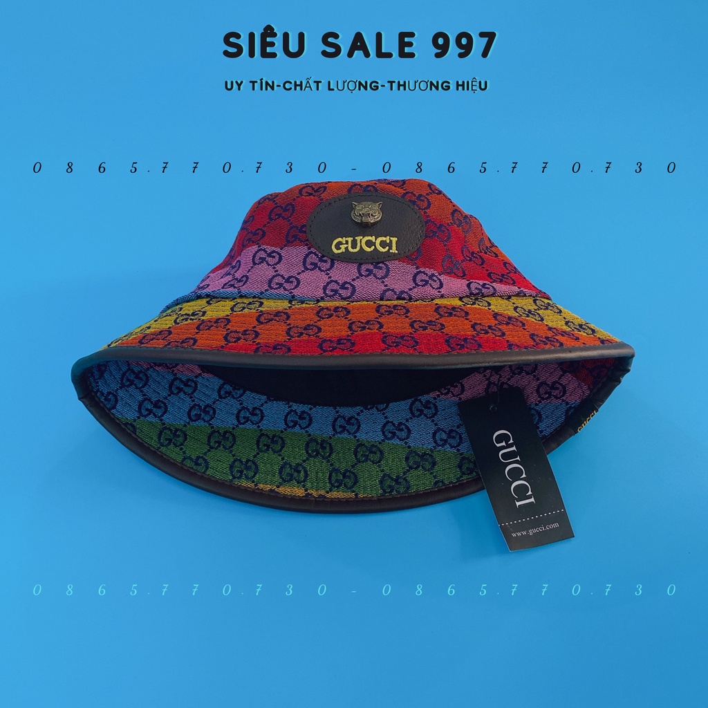 MŨ LƯỠI TRAI GC ĐẦU KIM LOẠI VIỀN DA CAO CẤP, MŨ BUCKET THỜI TRANG HOT 2023 FULL TEM MÁC HIIỆU