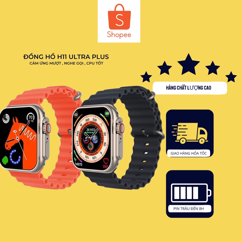 Đồng Hồ H11S Ultra Plus + Nâng Cấp H11 Ultra+, Tràn viền 2.05", 49MM, Full Thông Báo. Bản Đủ TH.TECH