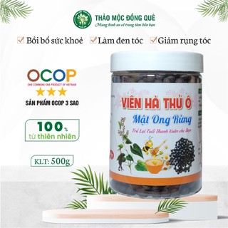 Viên hà thủ ô mật ong rừng làm đen tóc bổ máu bổ thận Thảo mộc Đồng Quê 500G