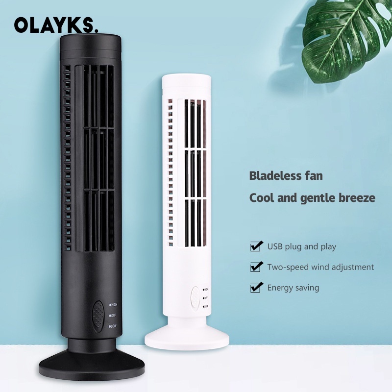 OLAYKS Quạt tháp USB Quạt mini để bàn Quạt không cánh Quạt USB để bàn dọc tại nhà quạt tích điện