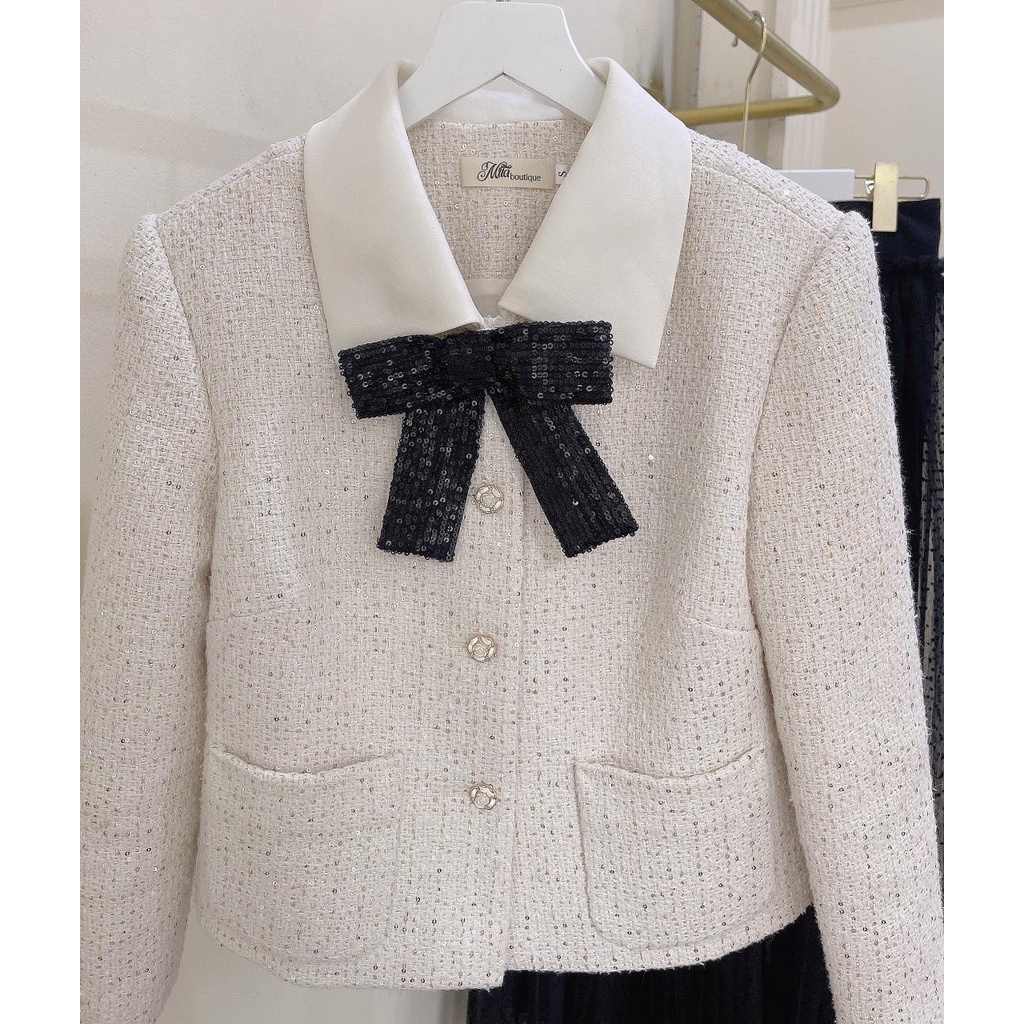 Mita Boutique - Áo da tweed Candie - MIAK0237