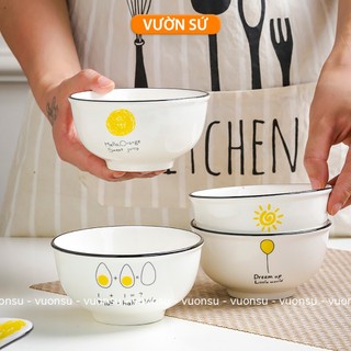 [XẢ KHO] Bát con sứ hoa văn mặt trời cao cấp (4 mẫu) HÀNG SẴN - VS310
