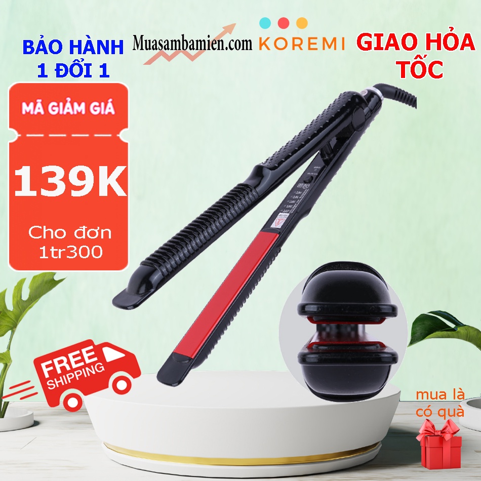 [Mã COSMS70 giảm 10% đơn 250K] Máy duỗi tóc, máy kẹp tóc chỉnh nhiệt Hàn Quốc cao cấp SH201 Duỗi, Uốn, Cúp tóc