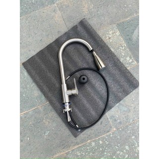 Vòi rửa chén nóng lạnh dây rút Inox 304 giá rẻ tại Tphcm