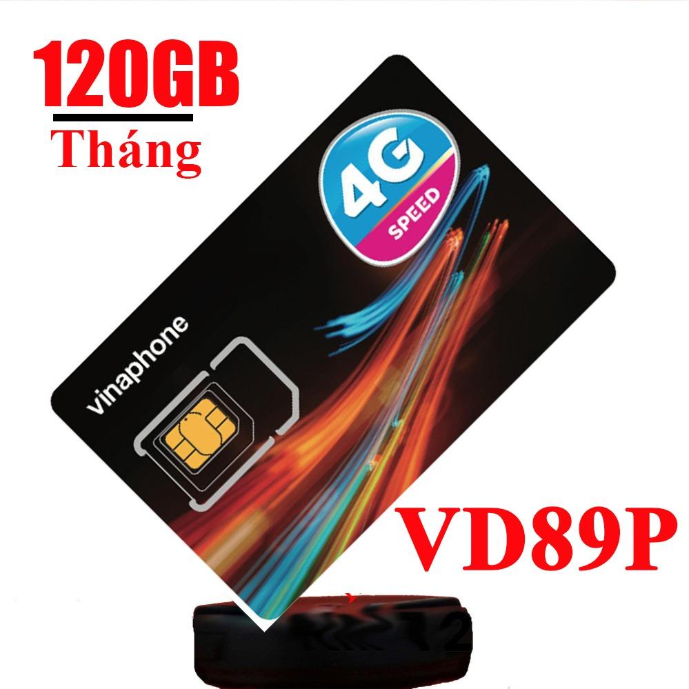 Sim 4G Vina vd89p vd89plus td49k 120GB/tháng +Miễn phí gọi chỉ 89k/tháng