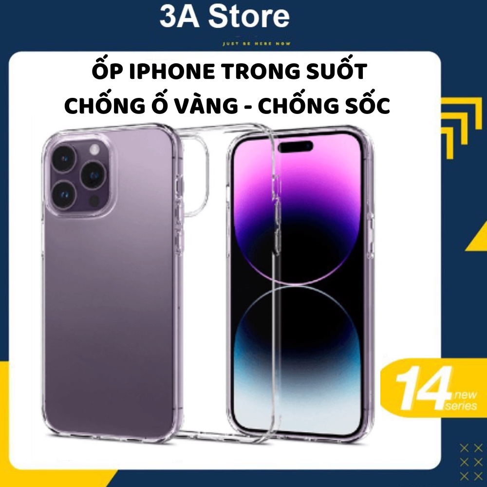 Ốp lưng iphone trong suốt LIKGUS Crystal chống ố vàng bảo vệ camera viền dẻo chống sốc cho ip 11 12 13 14 promax 3astore