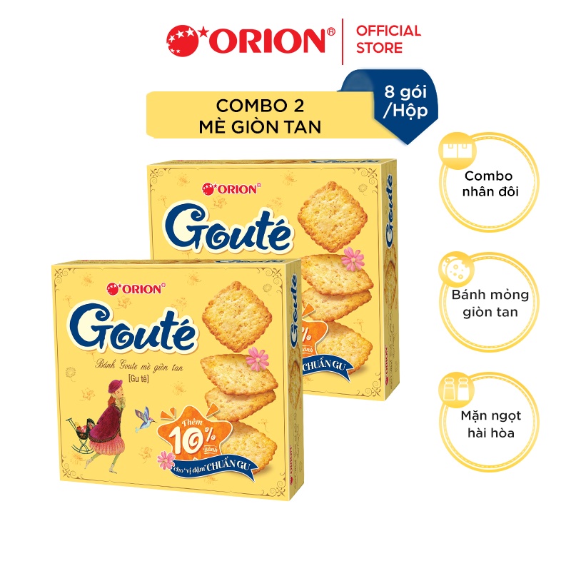 Combo 2 Hộp Bánh Orion Goute 8P Mè (316.8g/hộp)