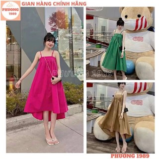 Đầm hai dây maxi dáng dài phong cách thời trang Hàn Quốc cho nữ, Váy bèo tầng đủ màu siêu đẹp đi chơi đi biển - 1989