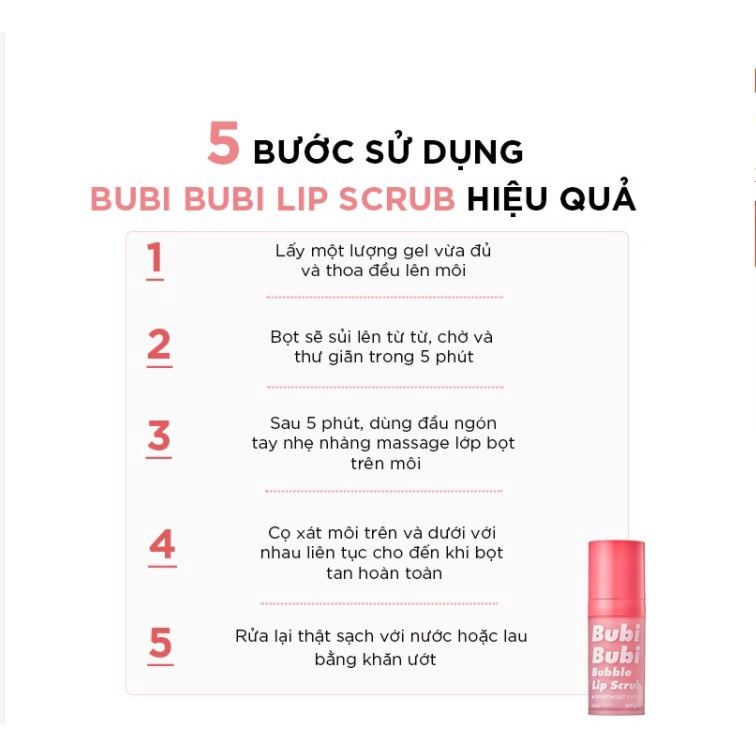 Tẩy Tế Bào Chết Sủi Bọt Cho Môi Unpa Bubi Bubi Bubble Lip Scrub 10ml