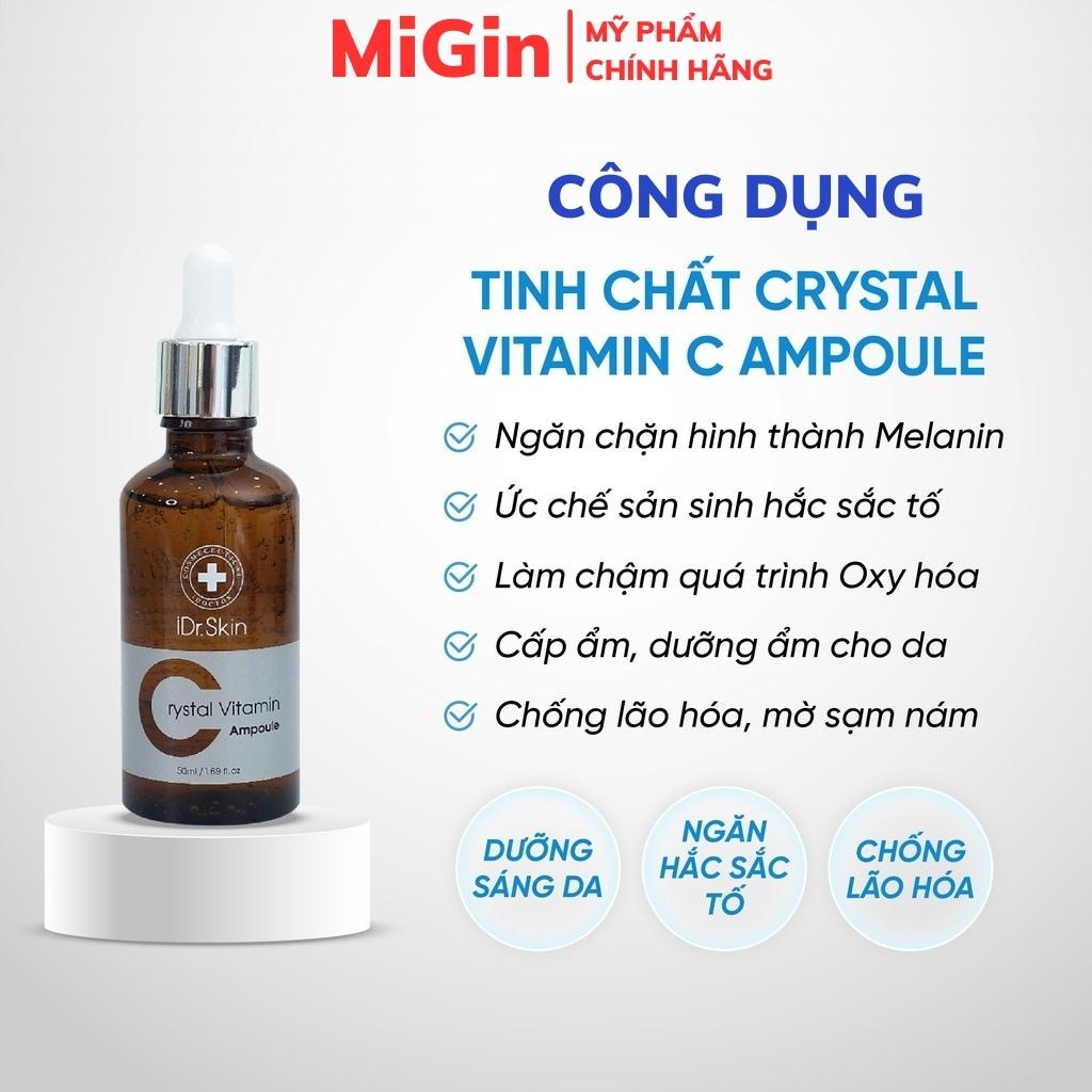 Tinh chất trắng da Idr Skin Crystal Vitamin C Ampoule Serum dưỡng ẩm mờ thâm nám